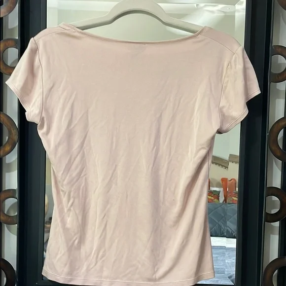 Ann Taylor Silk blend Soft Pink Short Sleeve Top - Picture 6 of 6